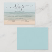 ビーチフロントヴィンテージハワイアンウェディングRSVP エンクロージャーカード (正面/裏面)