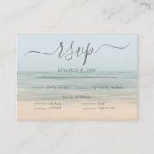 ビーチフロントヴィンテージハワイアンウェディングRSVP エンクロージャーカード (正面)
