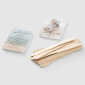 ビーチフロントヴィンテージハワイアン結婚式 プログラム ハンドファン (組立なし)