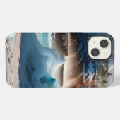 ビーチフロント海波風景1 iPhoneケース (裏面横)