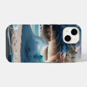 ビーチフロント海波風景1 iPhoneケース (裏面横)