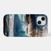 ビーチフロント海波風景1 iPhone 15ケース (裏面横)