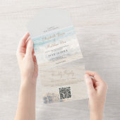 ビーチフロント結婚のビーチサイド結婚の全てが入っている オールインワン招待状 (貼ってはがせる)