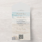 ビーチフロント結婚のビーチサイド結婚の全てが入っている オールインワン招待状 (内側)