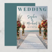 ビーチフロント結婚の雑誌の表紙 招待状 (正面/裏面)