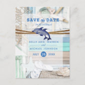 ビーチフロント結婚ドルフィンの – 日付を保存 案内ポストカード (正面)