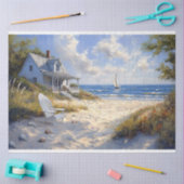 ビーチフロント魅力的コテージ風光明媚な海ビュー 薄葉紙 (クラフト)