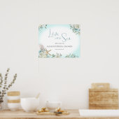 ビーチフローラ結婚のウェルカムサイン ポスター (キッチン)