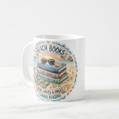 ビーチブック 夏の読書デザイン  コーヒーマグカップ (正面左)