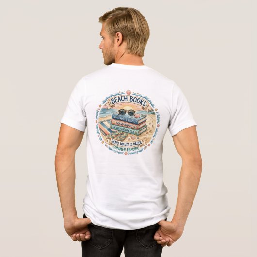 ビーチブック 夏の読書デザイン トライブレンドTシャツ (裏面全面)
