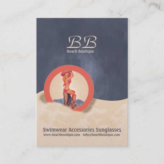 ビーチブティック – 名刺 (正面)