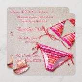 ビーチブライダルシャワーウィズビキニ招待状 招待状 (正面/裏面)