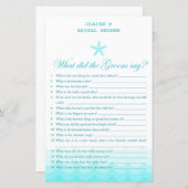 ビーチブライダルシャワーゲ航海のーム、マーメイド (正面/裏面)