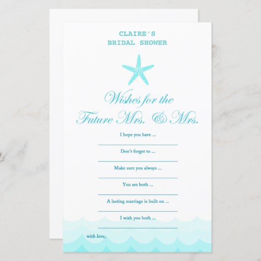 ビーチブライダルシャワーゲ航海のーム、マーメイド (正面/裏面)