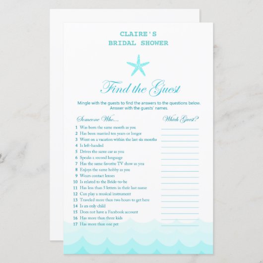 ビーチブライダルシャワーゲ航海のーム、マーメイド (正面/裏面)