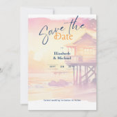 ビーチブライダルシャワーサンセットコースタルザデイツ 招待状 (正面)