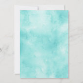 ビーチブライダルシャワーティール(緑がかった色)と金ゴールド水彩 招待状 (裏面)