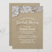 ビーチブライダルシャワーハートインサンド 招待状 (正面/裏面)