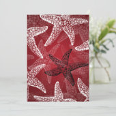 ビーチブライダルシャワーヒトデ赤 招待状 (スタンド正面)