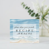 ビーチブライダルシャワーレシピカードハート (スタンド正面)