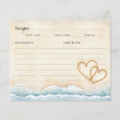 ビーチブライダルシャワーレシピカードハート (裏面)