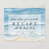 ビーチブライダルシャワーレシピカードハート (正面)