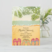 ビーチブライダルシャワー招待ヴィンテージトロピカル 招待状 (スタンド正面)