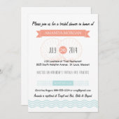 ビーチブライダルシャワー招待 招待状 (正面/裏面)