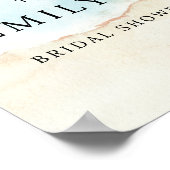 ビーチブライダルシャワー標識 ポスター (角)