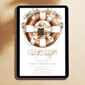 ビーチブライダルシャワー海岸で最後のトースト 招待状