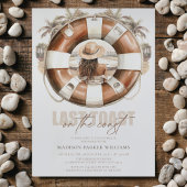 ビーチブライダルシャワー海岸で最後のトースト 招待状