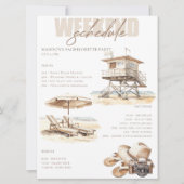 ビーチブライダルシャワー週末の旅程 招待状 (正面)