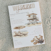 ビーチブライダルシャワー週末の旅程 招待状