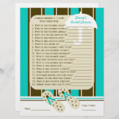 ビーチブライダル又はウェディングシャワーパーティーゲーム (正面/裏面)