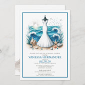 ビーチブライドブライダルシャワー 招待状 (正面/裏面)