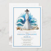 ビーチブライドブライダルシャワー 招待状 (正面/裏面)