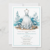 ビーチブライドブライダルシャワー 招待状 (正面)