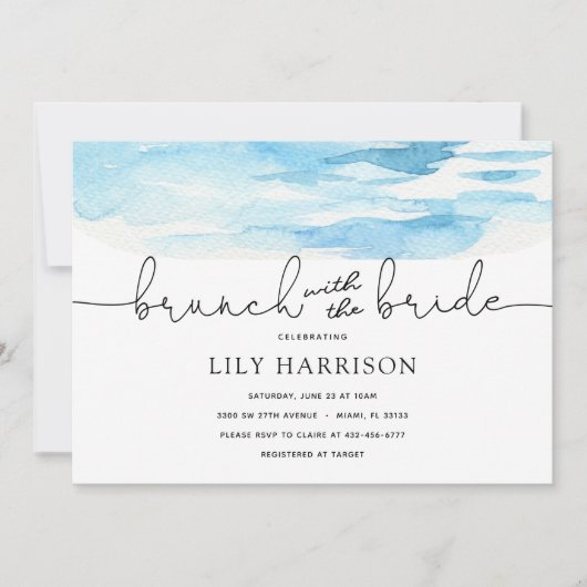 ビーチブランチと花嫁シャワー招待状 招待状 (正面)