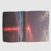 ビーチブリストロピカルパラダイスアイランドサンセット ゴルフタオル (横)