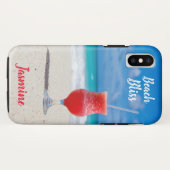 ビーチブリストロピカルブルー海名前をカスタムする Case-Mate iPhoneケース (裏面(横))