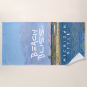 ビーチブリスレイクミシガンレイクショア ビーチタオル (正面)