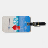 ビーチブリス海バケーションレッドトロピカルカクテル ラゲッジタグ (正面横)