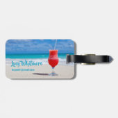 ビーチブリス海バケーションレッドトロピカルカクテル ラゲッジタグ (裏面横)