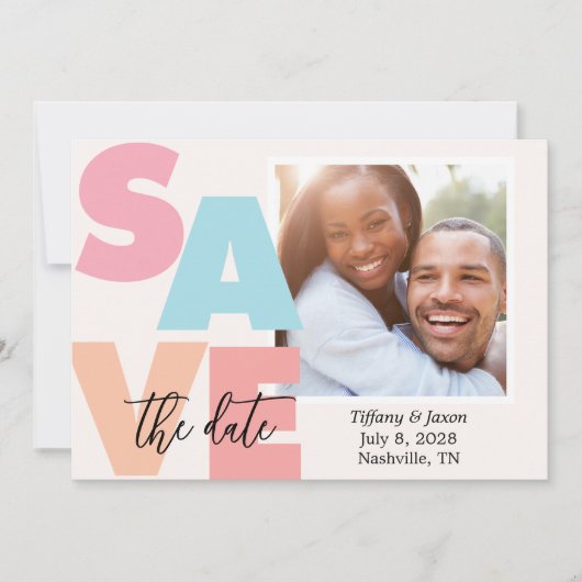 ビーチブリーズトロピカルテーマ写真Save the Date セーブザデート (正面)