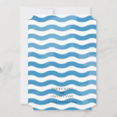 ビーチブルーの水彩ウェディング招待状 招待状 (裏面)