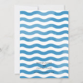 ビーチブルーの水彩ウェディング招待状 招待状 (裏面)