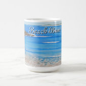 ビーチブルーウェーブアクリル絵画のコーヒーマグ コーヒーマグカップ (中央)