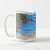 ビーチブルーウェーブアクリル絵画のコーヒーマグ コーヒーマグカップ (左)