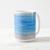ビーチブルーウェーブオーストラリア絵を描アクリル コーヒーマグカップ (正面右)