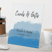 ビーチブルーウォーターカラーウェディングカード&ギフト 台座サイン (インサイチュ)